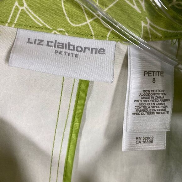 Liz Claiborne 8P Green Butterfly Trench Coat Cottagecore Fairycore Y2K does 70s - Picture 9 of 9